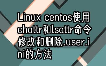 Linux centos使用chattr和lsattr命令修改和删除.user.ini的方法