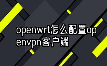 openwrt怎么配置openvpn客户端