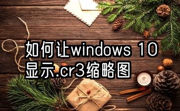如何让windows 10显示.cr3缩略图